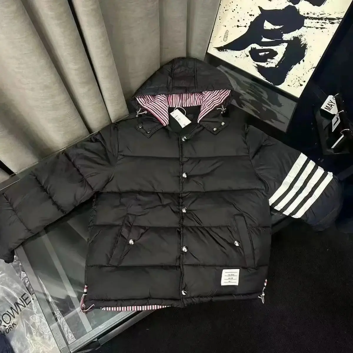 Thom Browne 4-Bar Hooded Puffer Jacket 3