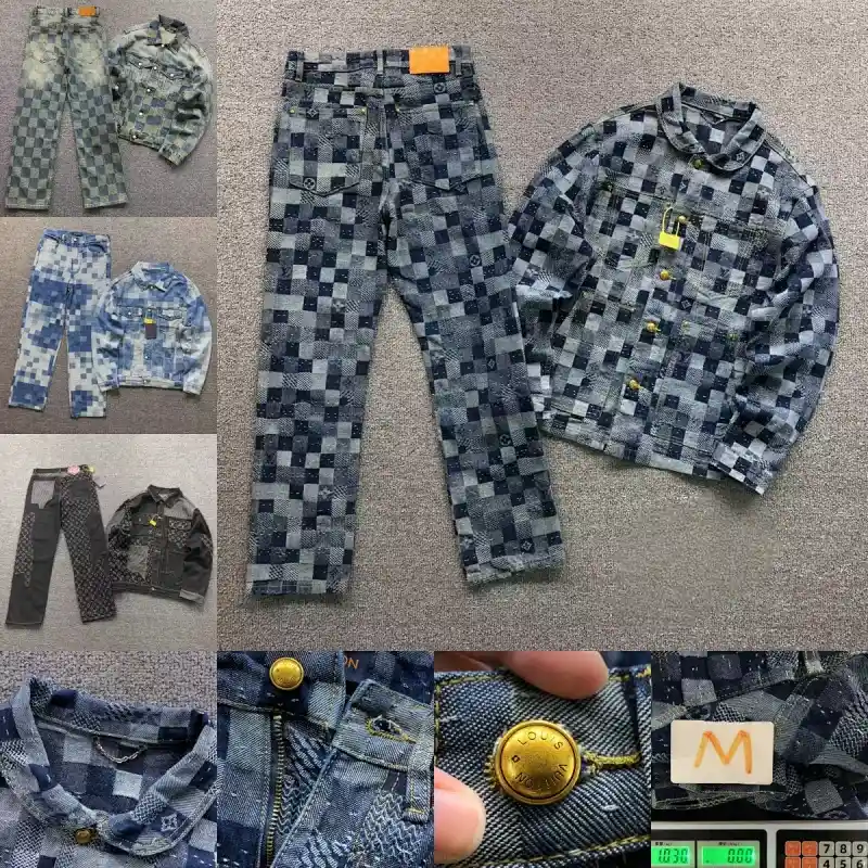 Louis Vuitton Damier Denim Jacket and Pants Set