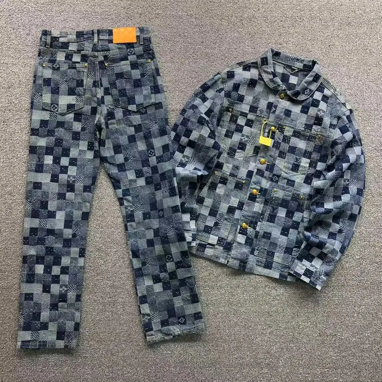 Louis Vuitton Damier Denim Jacket and Pants Set 3